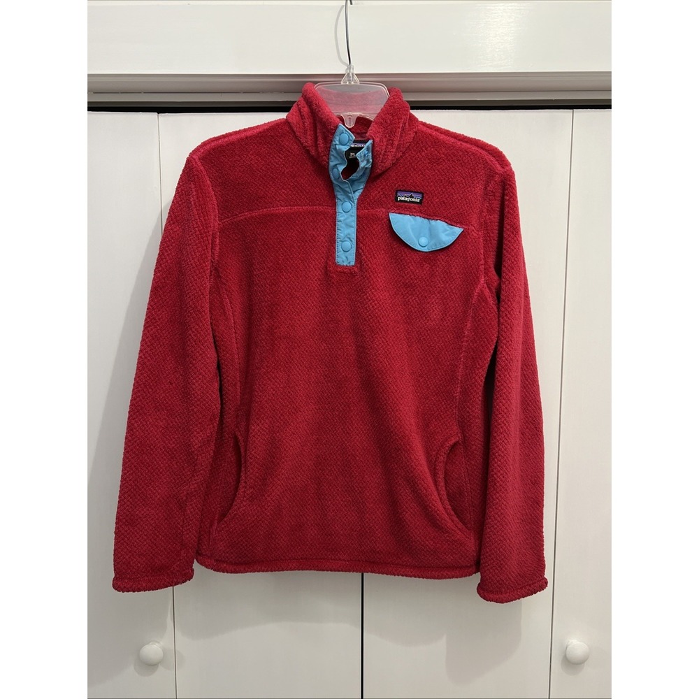 Patagonia Youth Girls Re-Tool Snap-T Pullover, Sz XXL 16-18, PRPX Pink/Teal